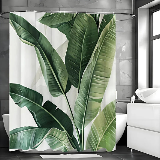 Banana Leaf Shower Curtain, with Hooks