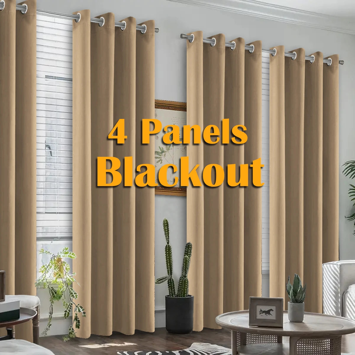 4PCS Blackout Curtains
