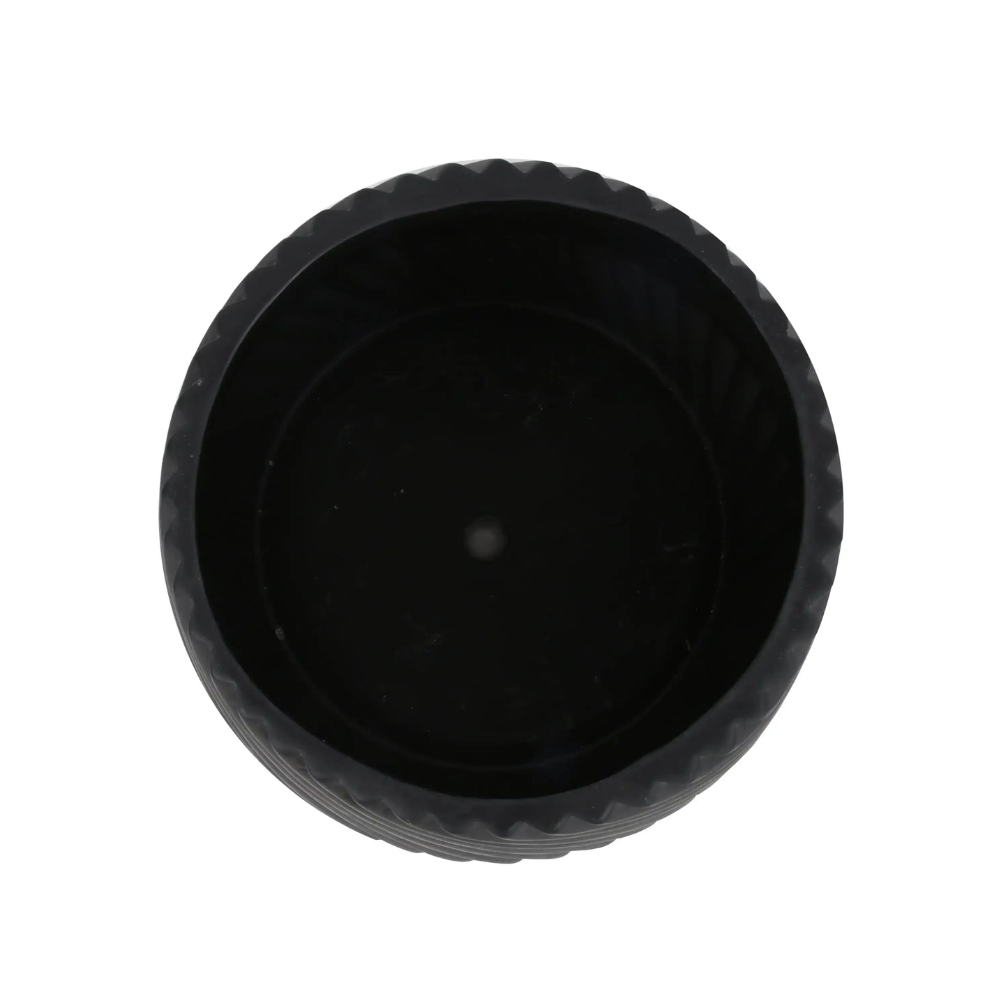 Black Ceramic Planter Pot with Rim, 8-Inch