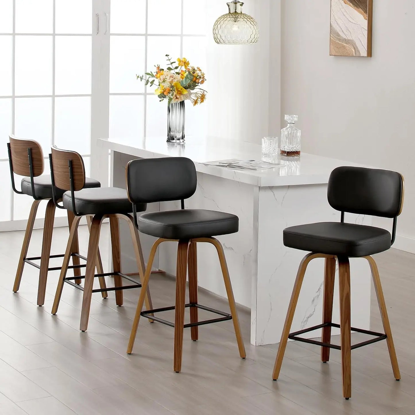 Swivel Bar Stools Set of 4