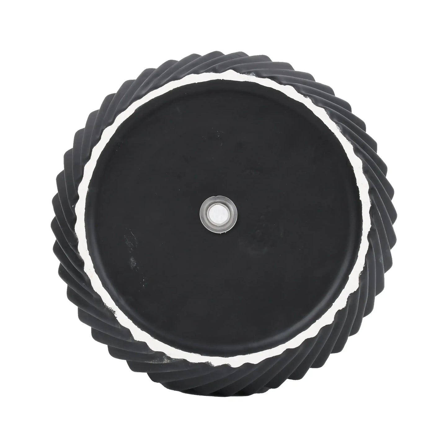 Black Ceramic Planter Pot with Rim, 8-Inch