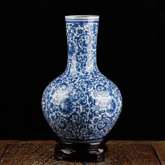 Blue, White Porcelain Flower Vase