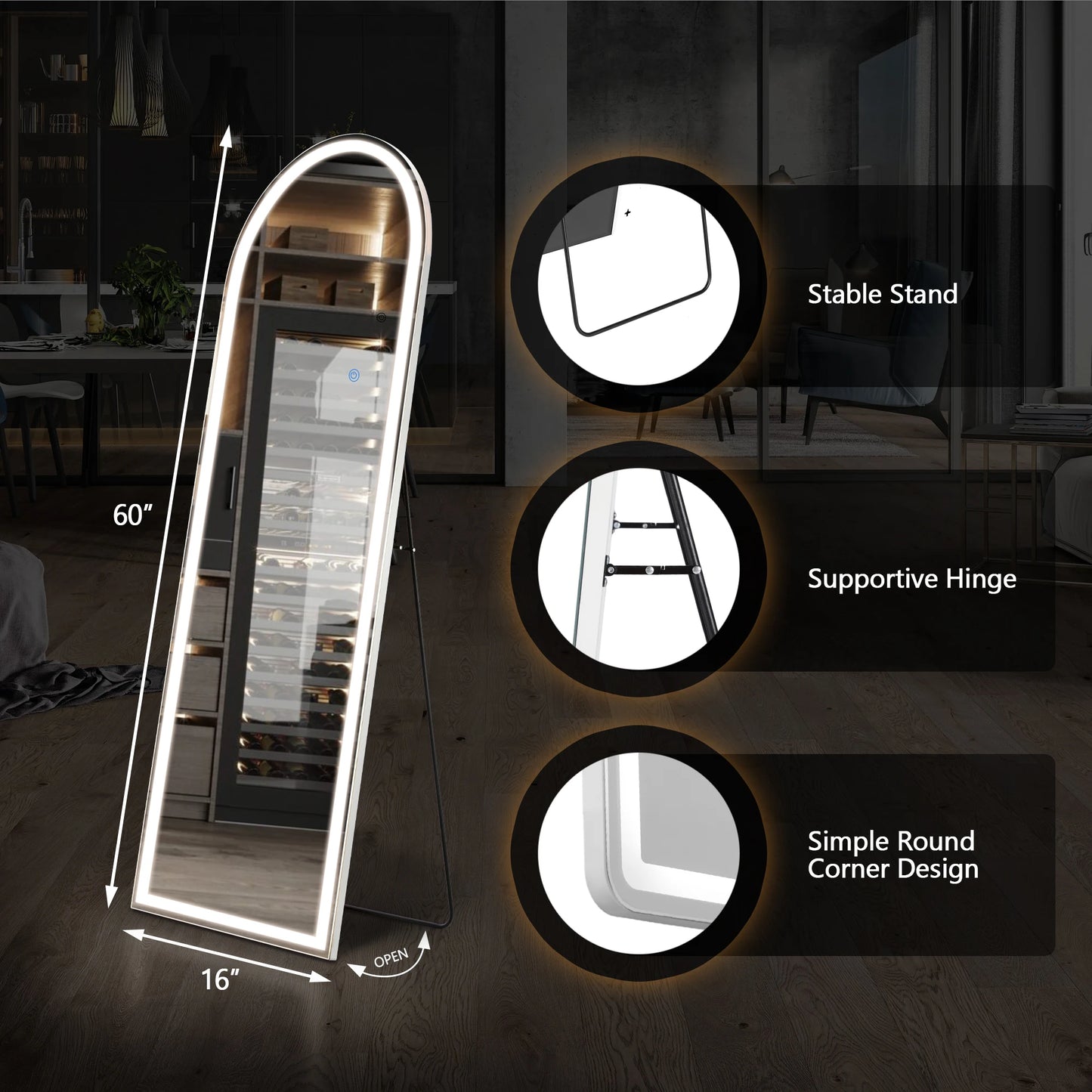 Full Body Wall Mirror with stand