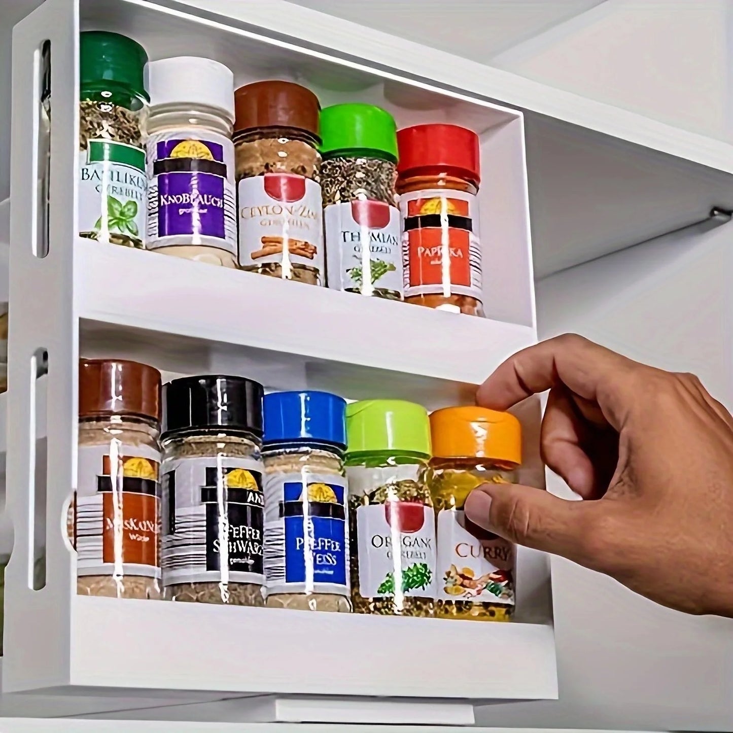 1 PC spice storage rack, 2 tier storage