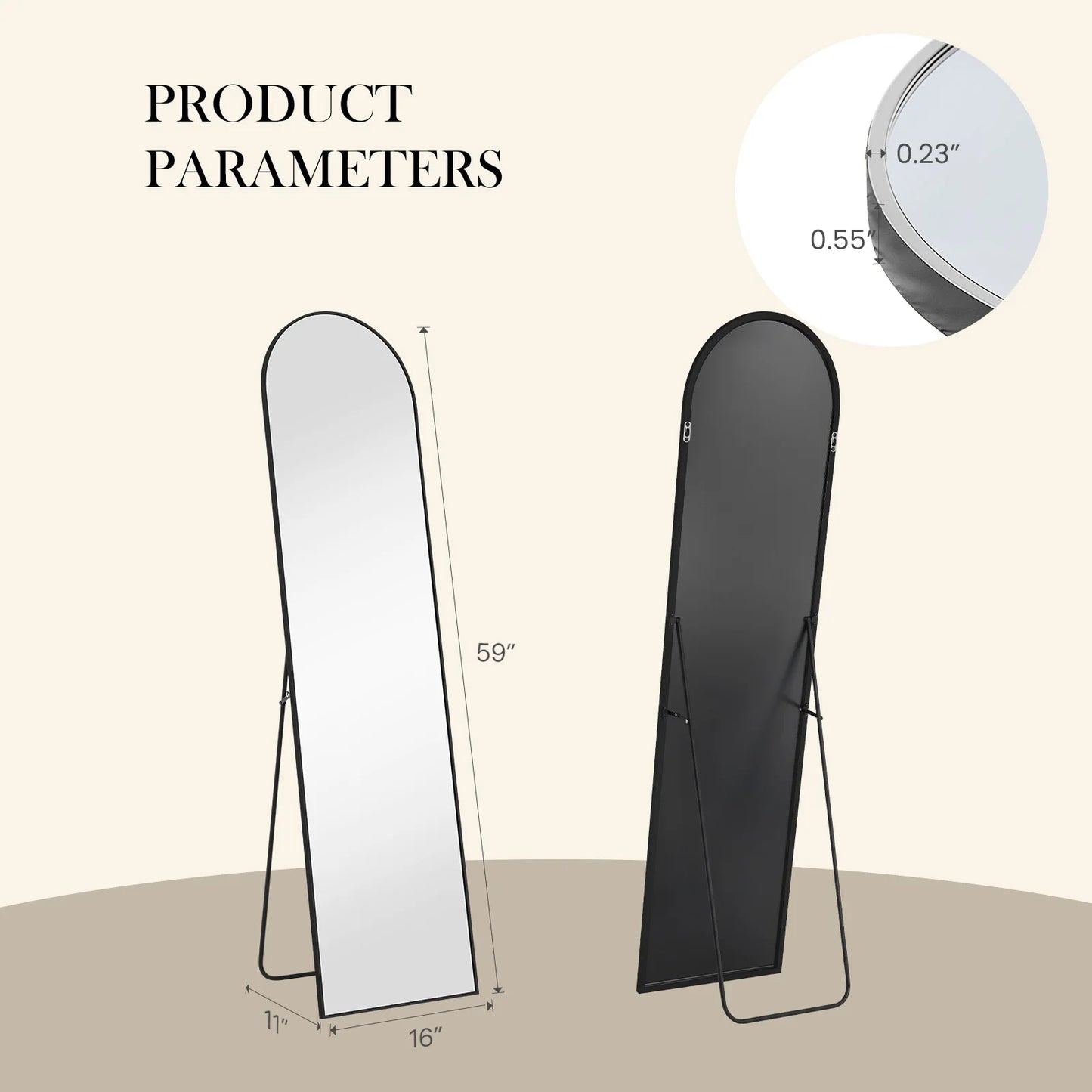 Full Body Wall Mirror with stand
