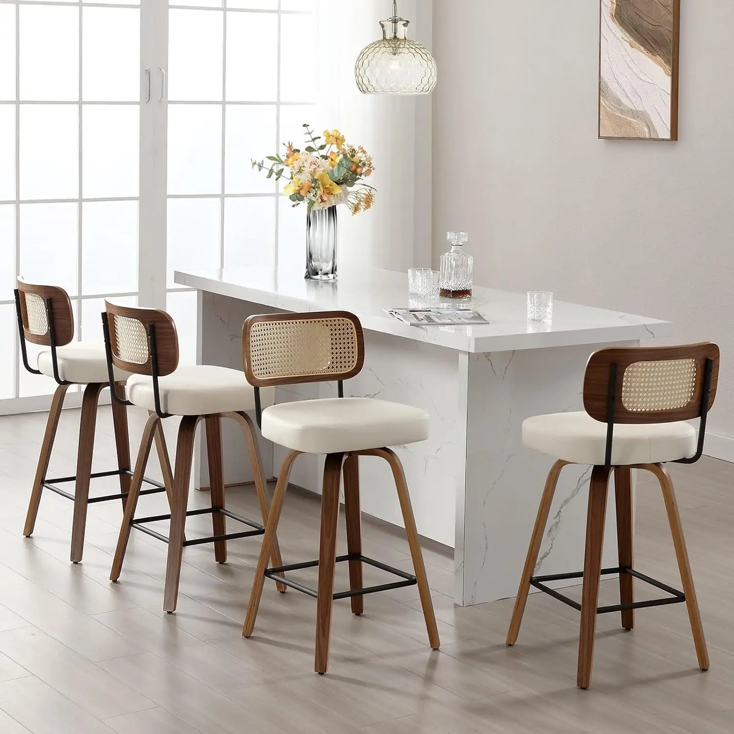 Swivel Bar Stools Set of 4