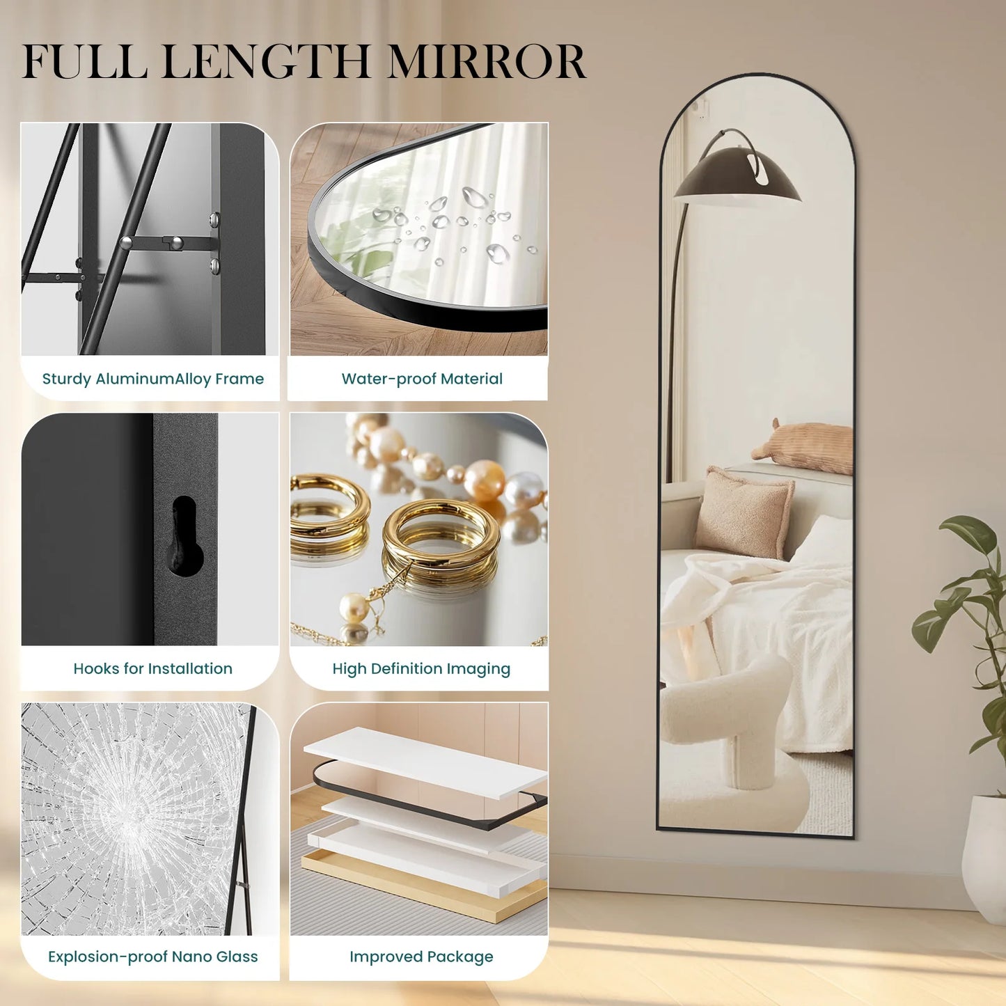 Full Body Wall Mirror with stand