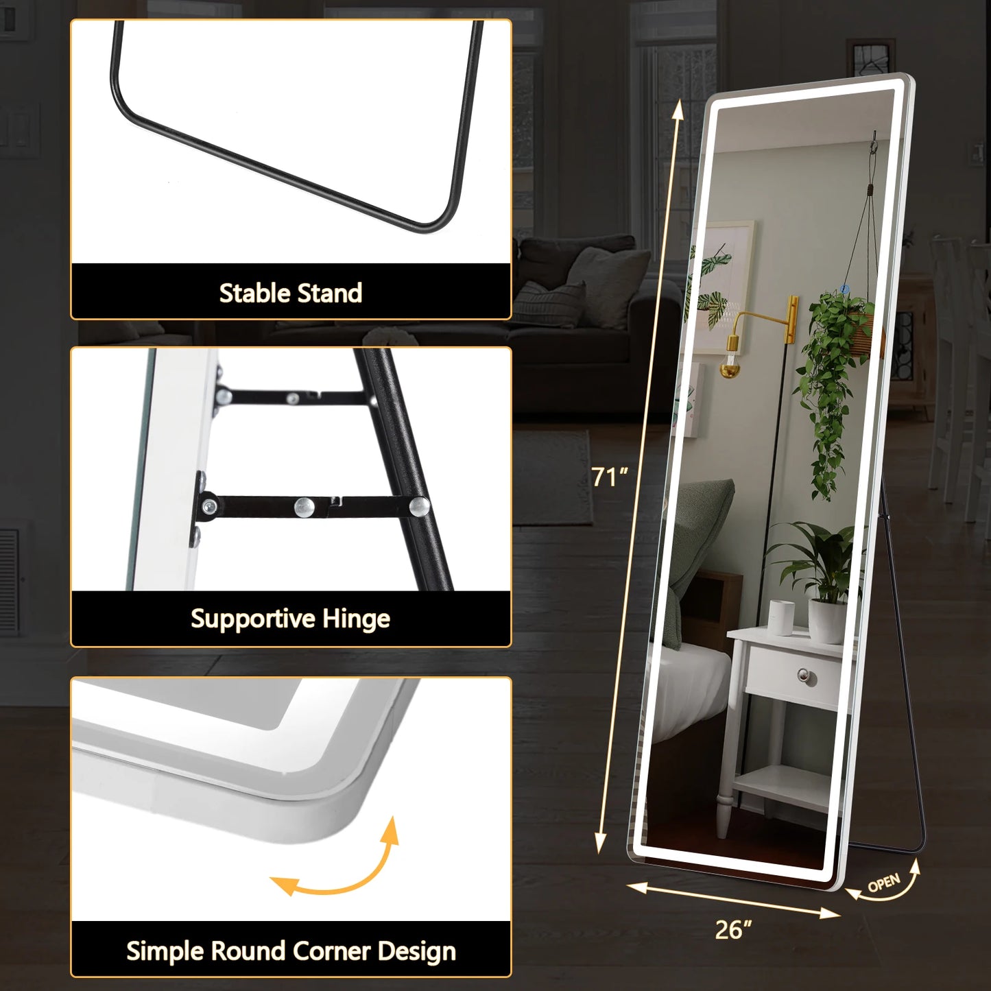 Full Body Wall Mirror with stand