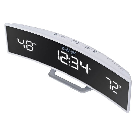 Curved LED Alarm Clock with USB Charging