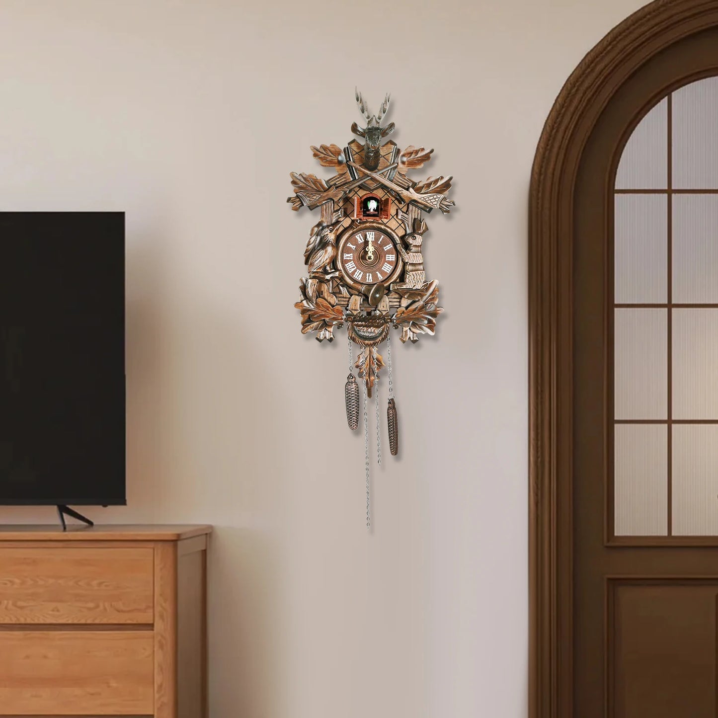 Vintage Wooden Cuckoo Wall Clock