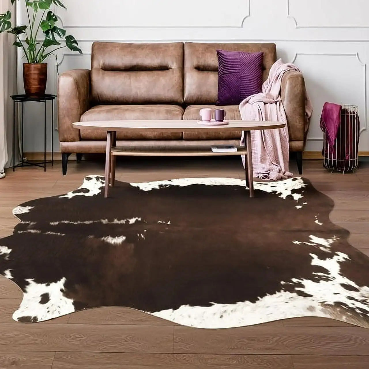 faux fur cowhide rug