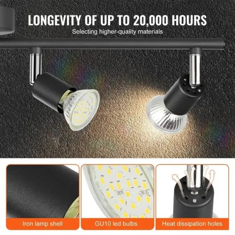 4-Light LED Track Lighting Kit