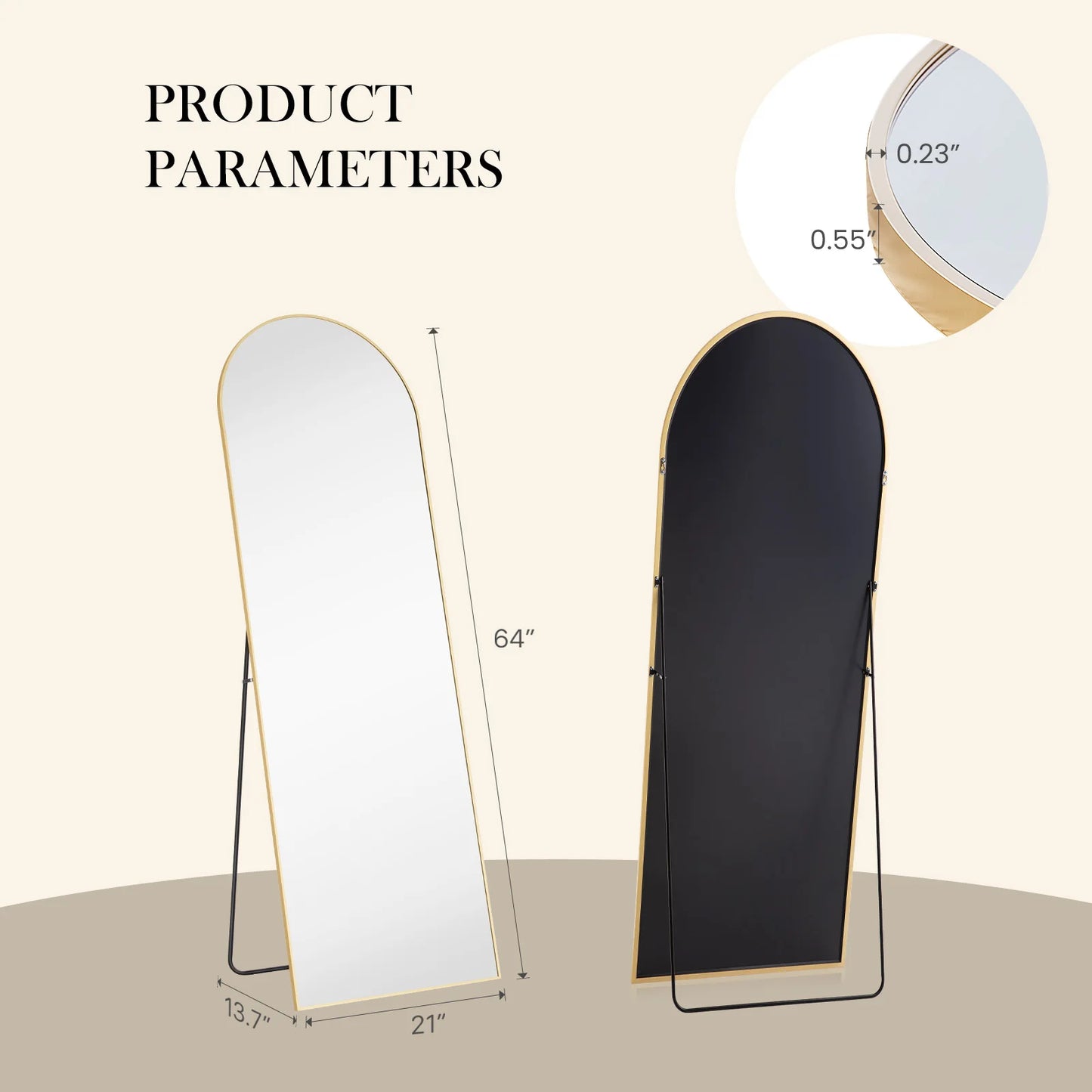 Full Body Wall Mirror with stand