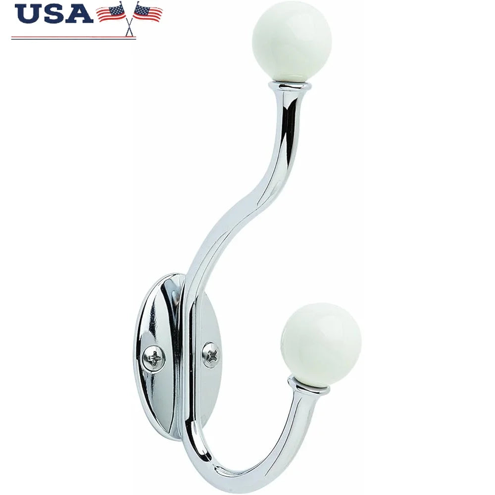 coat Hook Zinc White Chrome Finish