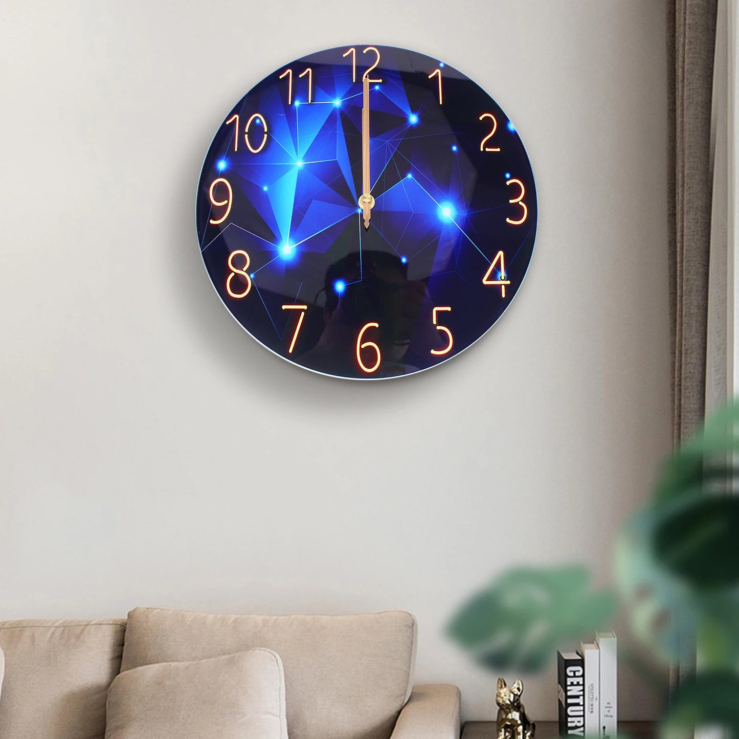 12inch Round Tempered Glass Wall Clock