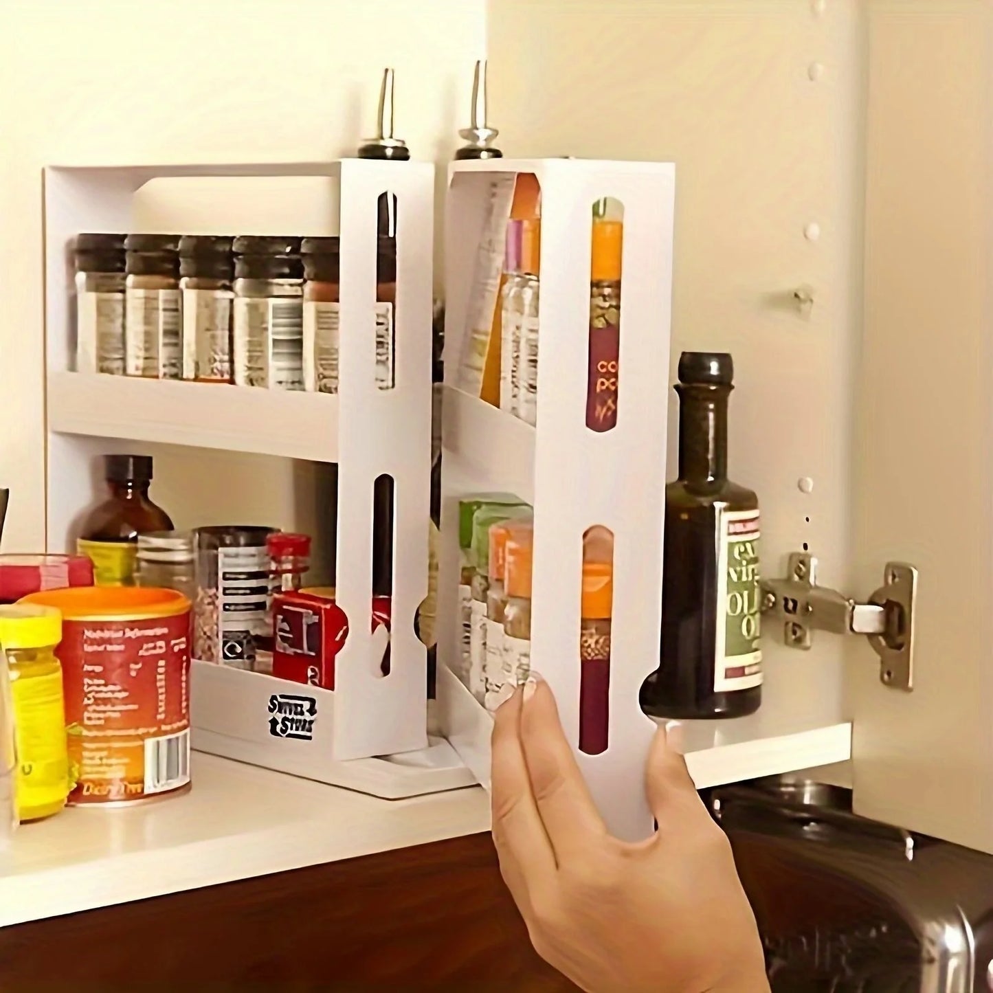 1 PC spice storage rack, 2 tier storage