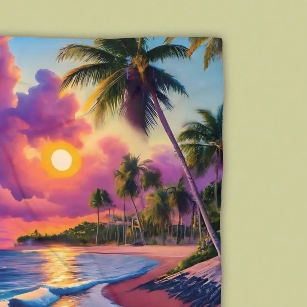 1pc tropical sunset thick soft beach towel