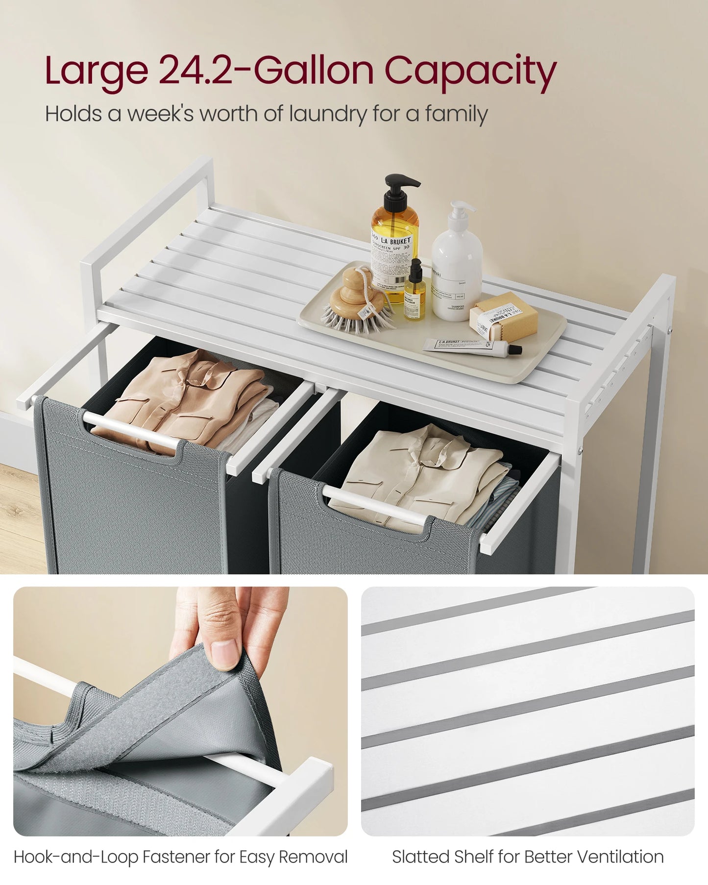 Laundry Hamper, Sorter with Removable Bags