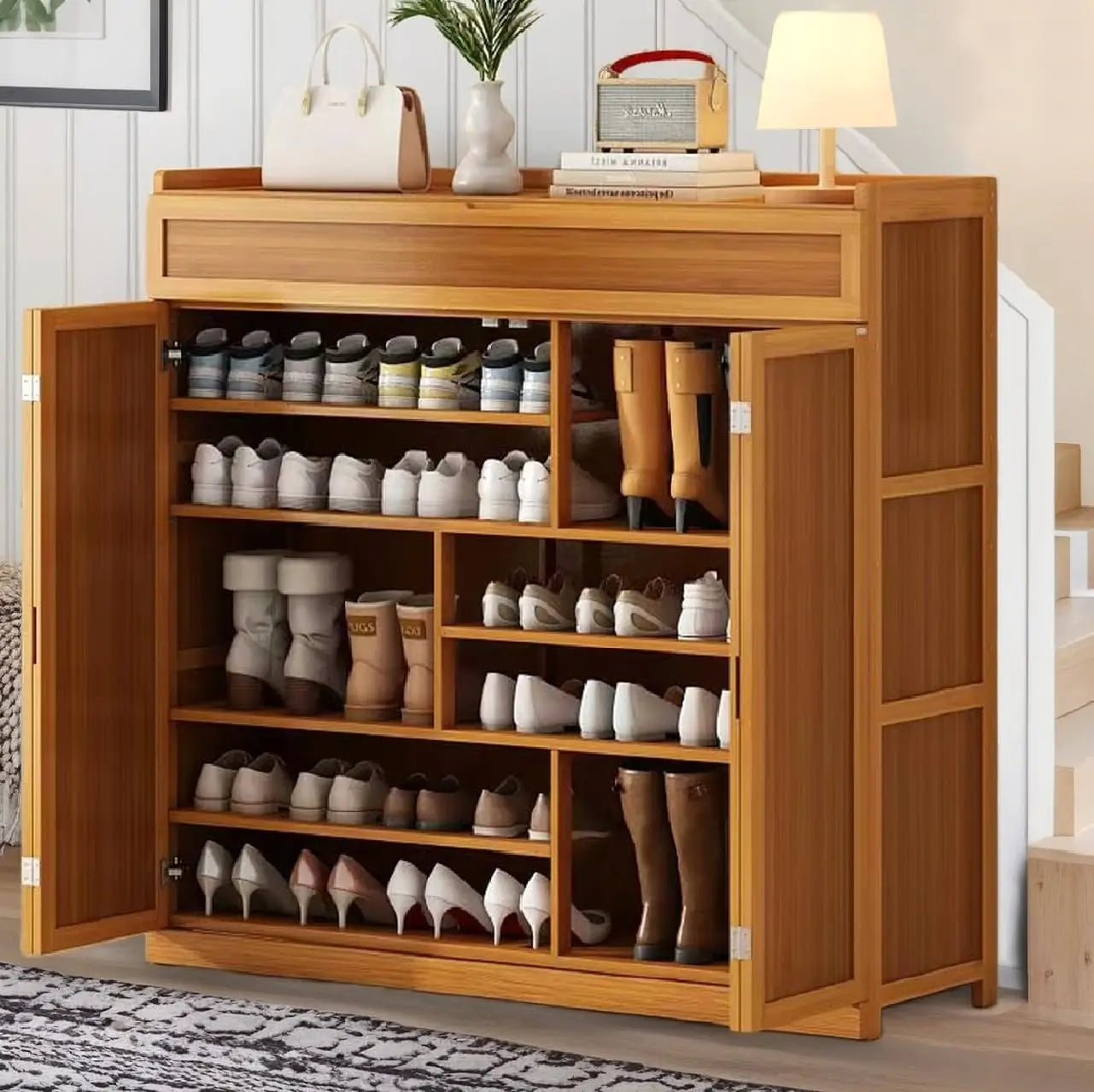 Bamboo Shoe Cabinet