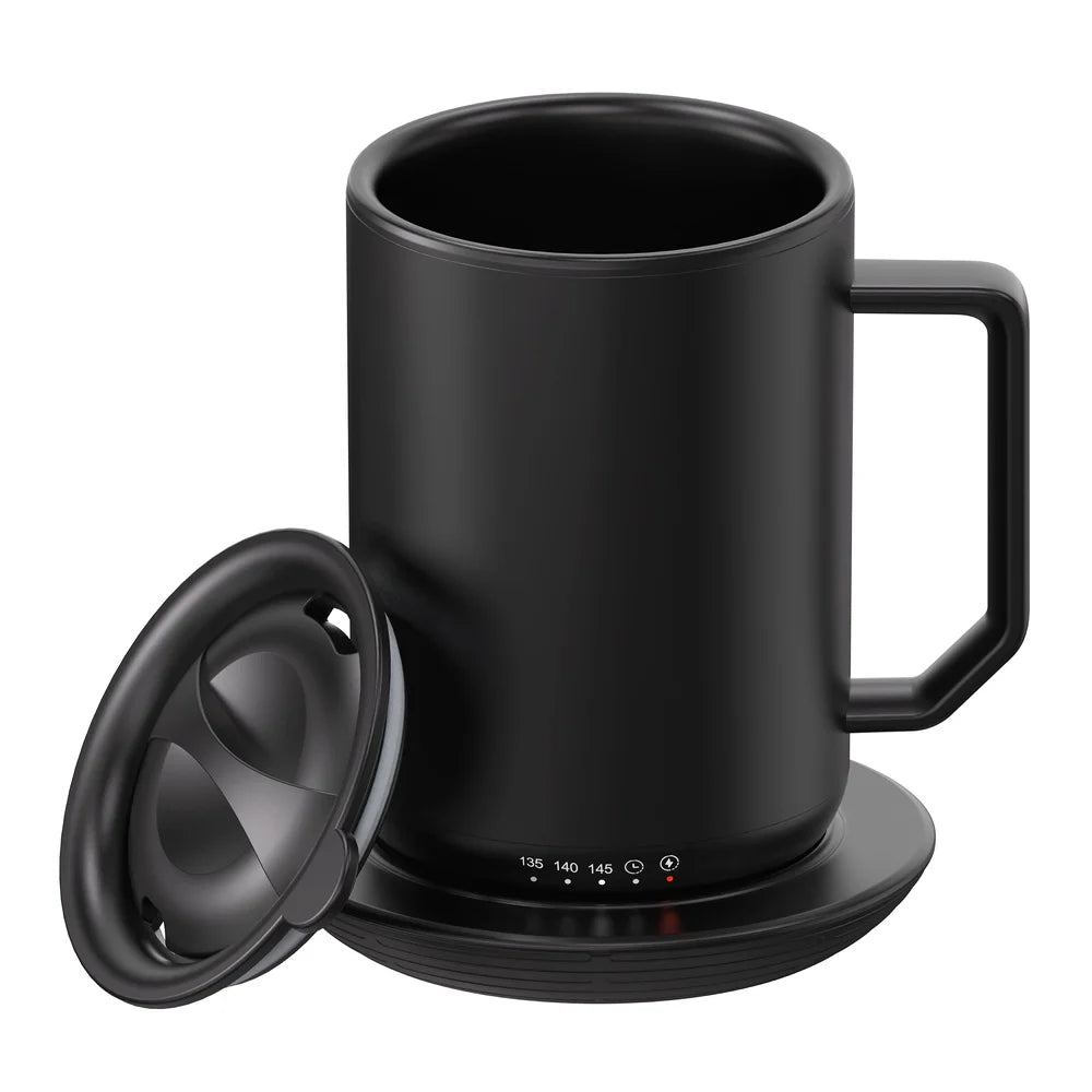 3 Pack Self-Heating Coffee Mug 12oz Stainless Steel with Charging Coaster Lid Temperature Control Auto Shutoff