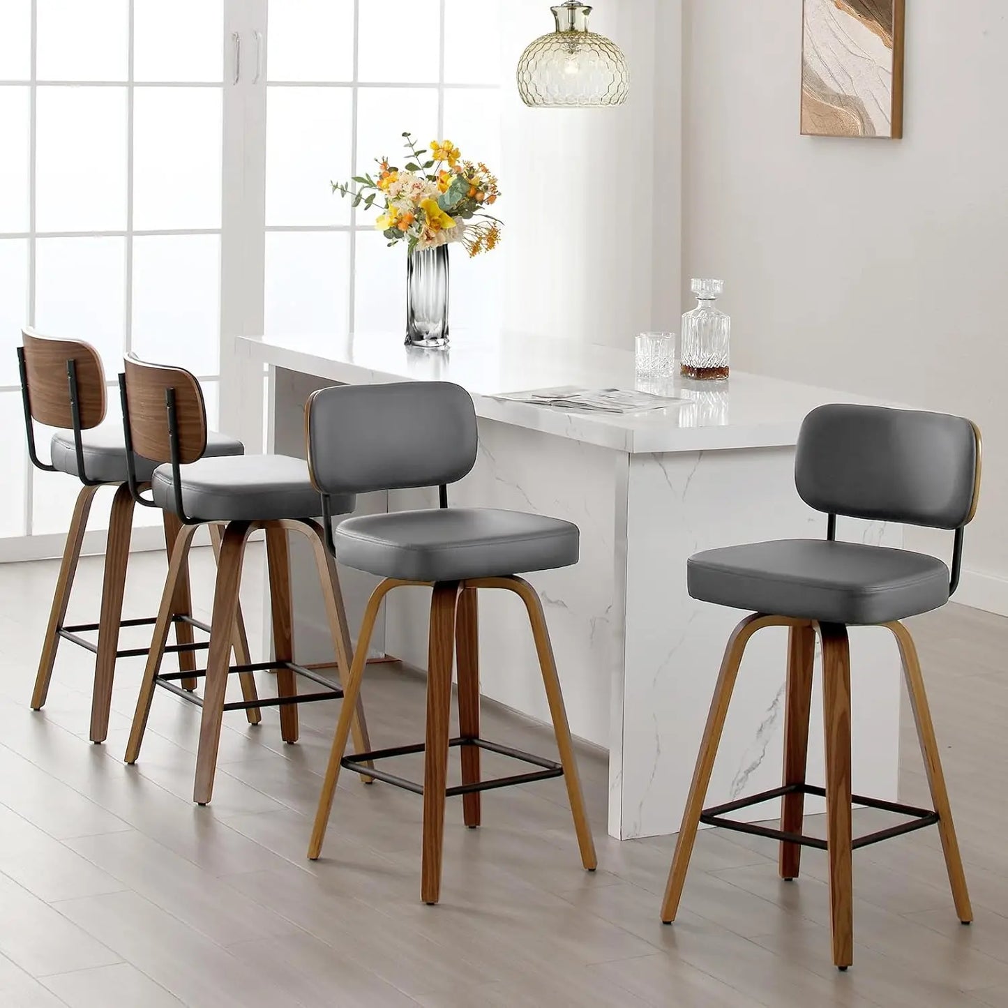 Swivel Bar Stools Set of 4