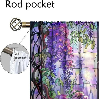 2Pcs Dreamy Wisteria Curtains