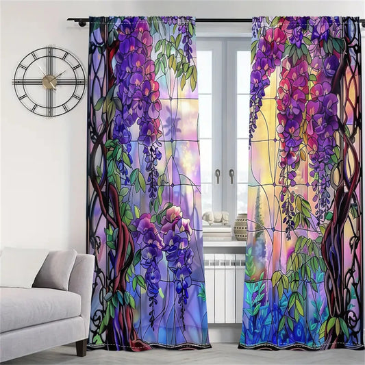 2Pcs Dreamy Wisteria Curtains