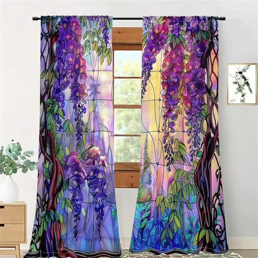 2Pcs Dreamy Wisteria Curtains