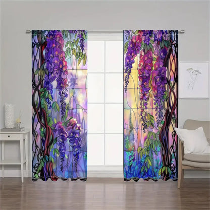 2Pcs Dreamy Wisteria Curtains