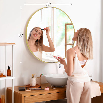 Round Vanity Framed Mirror