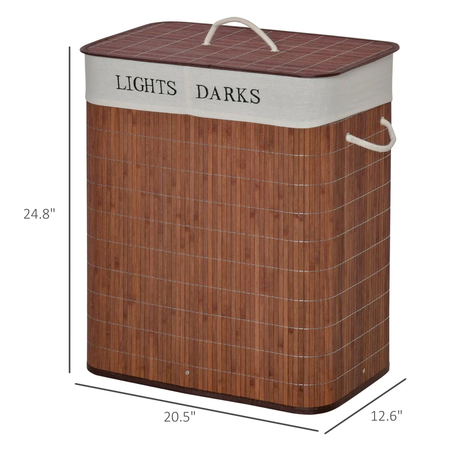 Bamboo Laundry Hamper with 2 Removable Bags