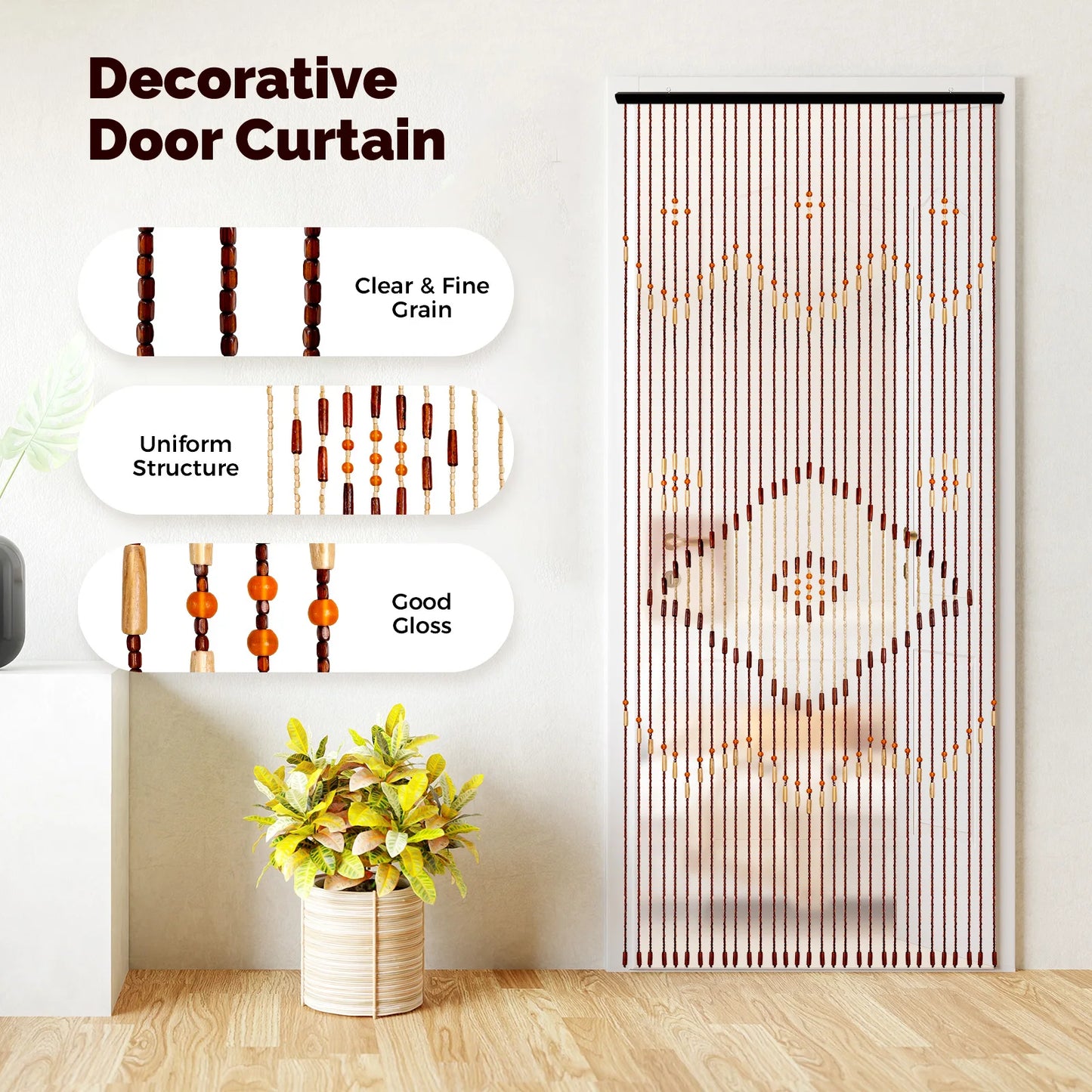 Wooden Bead String Curtain