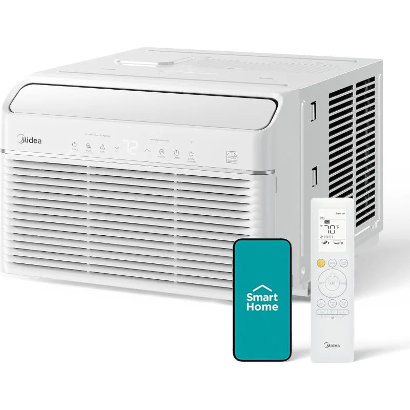 Midea 8,000 BTU Smart Inverter Air Conditioner Window Unit with Heat and Dehumidifier – Cools up to 350 Sq. Ft., Energy Star Rat