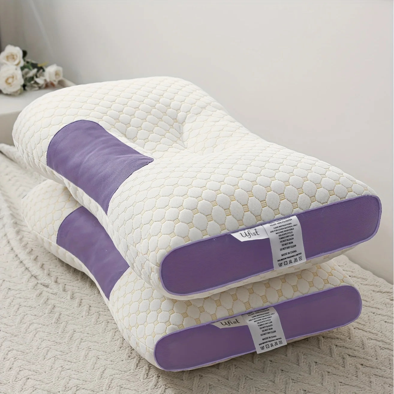 2pcs Soft Knitted Neck Pillow