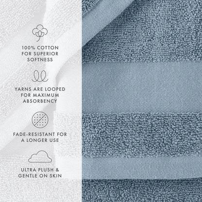 6 Piece Cotton Bath Towel Set