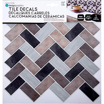Herringbone Peel and Stick Wall Tiles