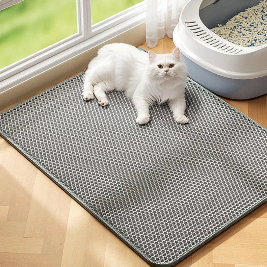 Double layer cat litter mat