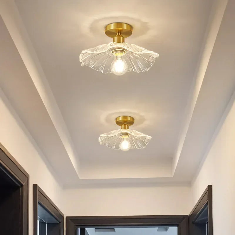 Transparent Glass Flower Ceiling Lights