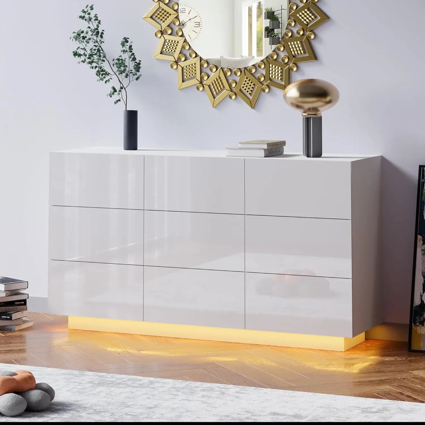9 Drawer Dresser with Lights