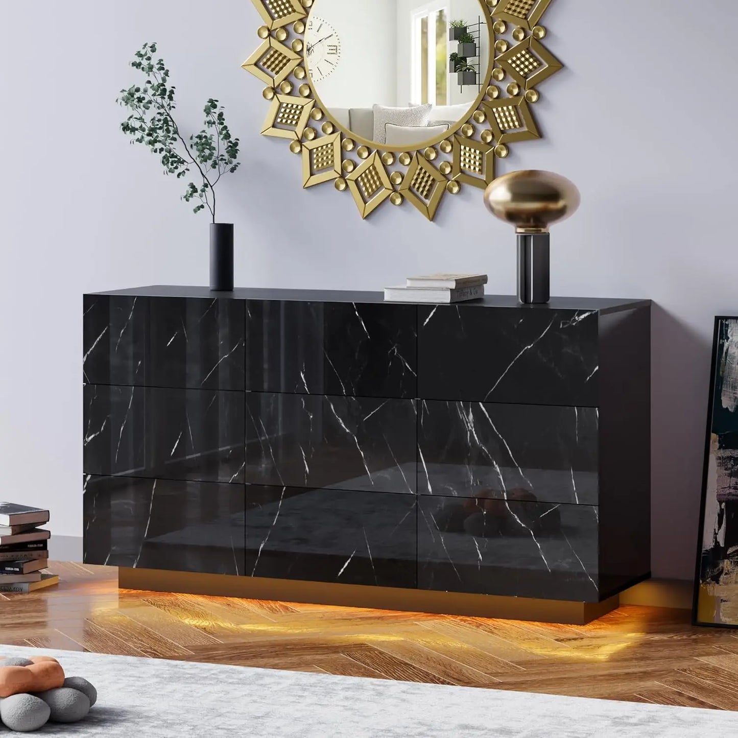 9 Drawer Dresser with Lights