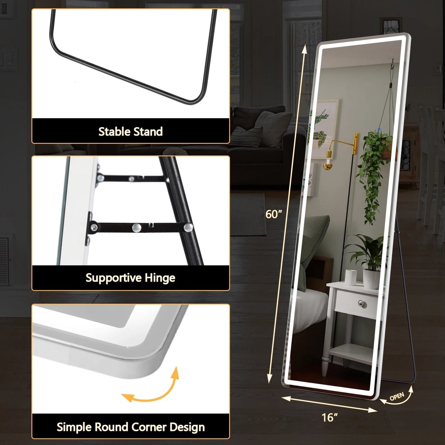Full Body Wall Mirror with stand