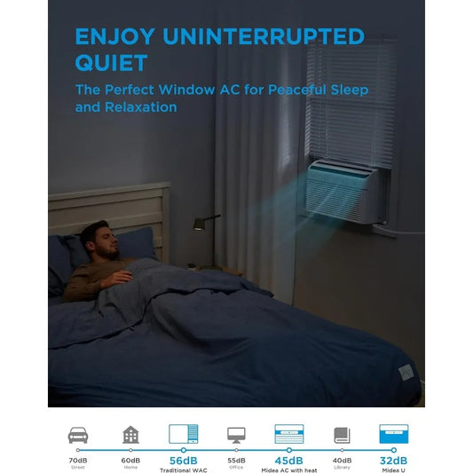 Midea 8,000 BTU Smart Inverter Air Conditioner Window Unit with Heat and Dehumidifier – Cools up to 350 Sq. Ft., Energy Star Rat