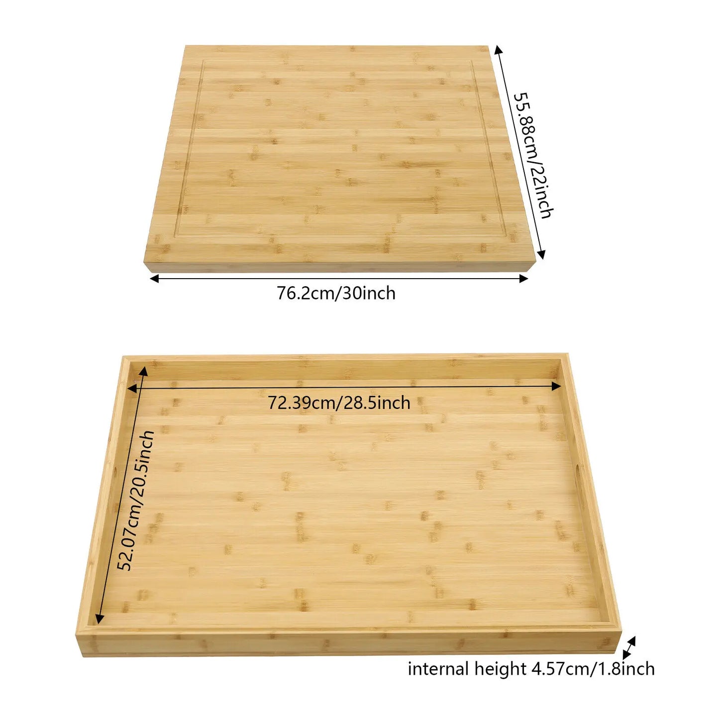 11.02 Lbs Pine Wood Noodle Board Stovetop Cover Oversized Kitchen Serving Tray