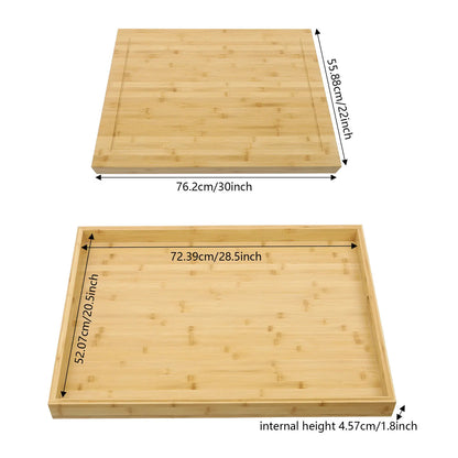 11.02 Lbs Pine Wood Noodle Board Stovetop Cover Oversized Kitchen Serving Tray