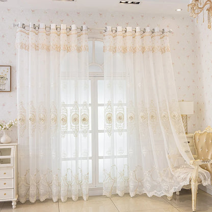 Luxury European Style 3D Embossed Sheer Curtains for Living Room Bedroom Light Filtering Breathable Embroidered Drapes Custom