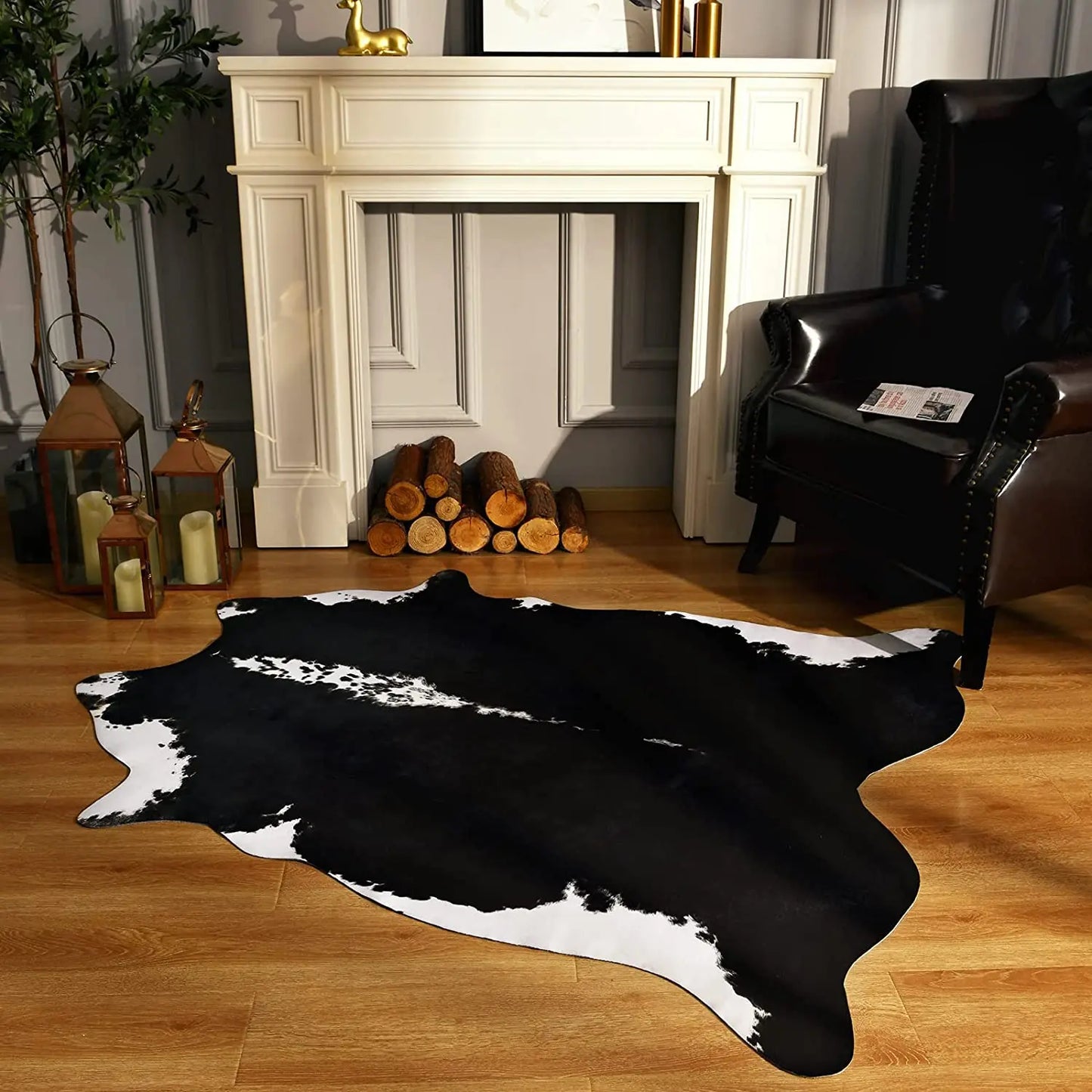 faux fur cowhide rug
