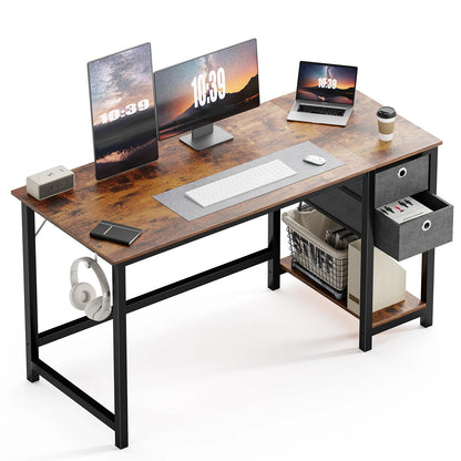 Computer Desk With 2-Tier Drawers