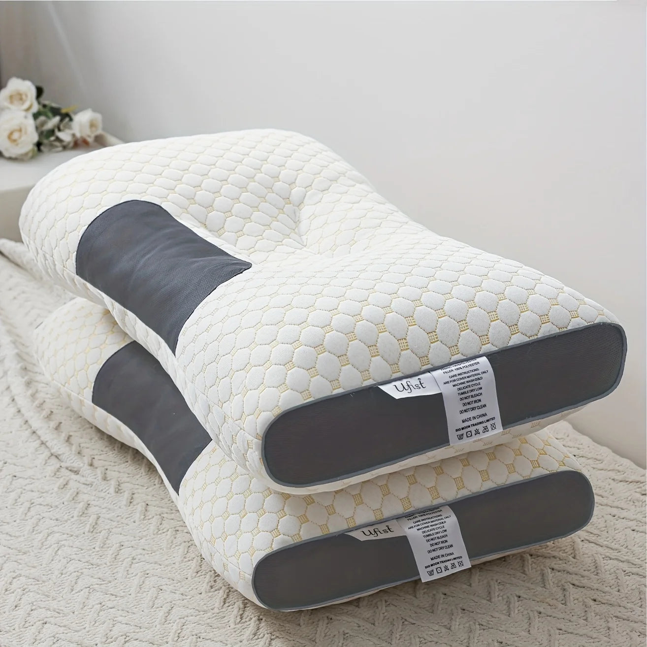 2pcs Soft Knitted Neck Pillow