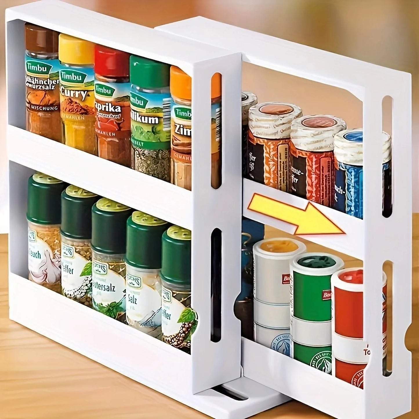 1 PC spice storage rack, 2 tier storage