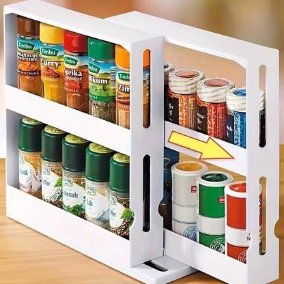 1 PC spice storage rack, 2 tier storage